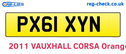 PX61XYN are the vehicle registration plates.
