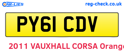 PY61CDV are the vehicle registration plates.