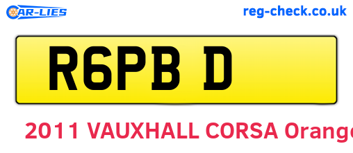 R6PBD are the vehicle registration plates.