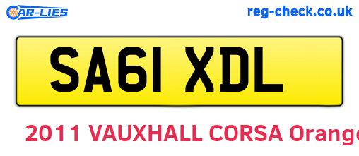 SA61XDL are the vehicle registration plates.