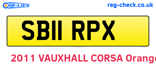 SB11RPX are the vehicle registration plates.