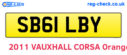 SB61LBY are the vehicle registration plates.