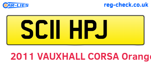 SC11HPJ are the vehicle registration plates.