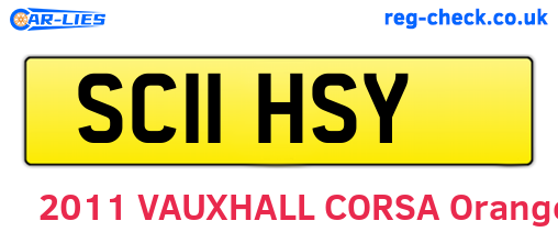 SC11HSY are the vehicle registration plates.