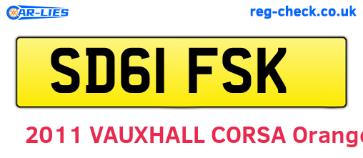 SD61FSK are the vehicle registration plates.