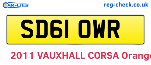 SD61OWR are the vehicle registration plates.