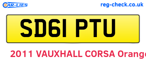 SD61PTU are the vehicle registration plates.