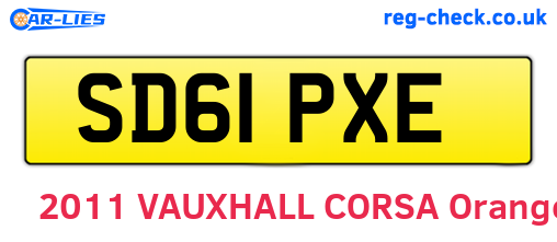 SD61PXE are the vehicle registration plates.
