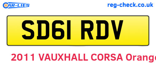 SD61RDV are the vehicle registration plates.