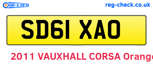 SD61XAO are the vehicle registration plates.