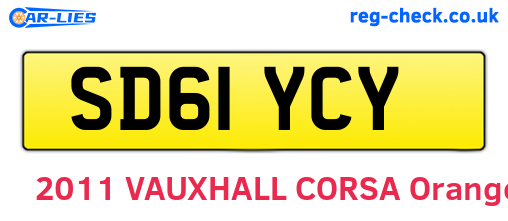 SD61YCY are the vehicle registration plates.
