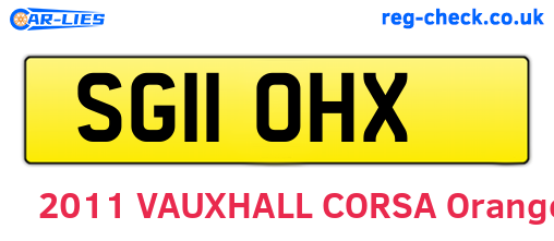 SG11OHX are the vehicle registration plates.