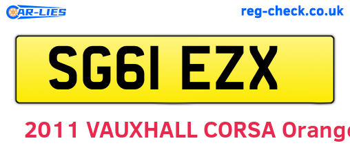 SG61EZX are the vehicle registration plates.