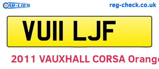 VU11LJF are the vehicle registration plates.