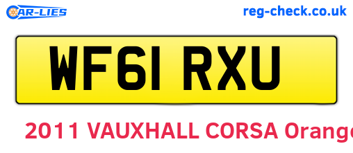 WF61RXU are the vehicle registration plates.