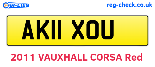 AK11XOU are the vehicle registration plates.