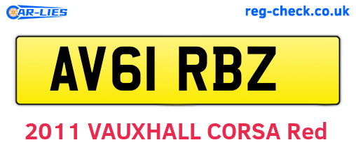 AV61RBZ are the vehicle registration plates.