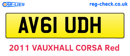 AV61UDH are the vehicle registration plates.