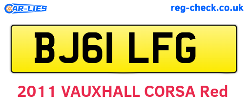 BJ61LFG are the vehicle registration plates.