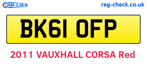 BK61OFP are the vehicle registration plates.