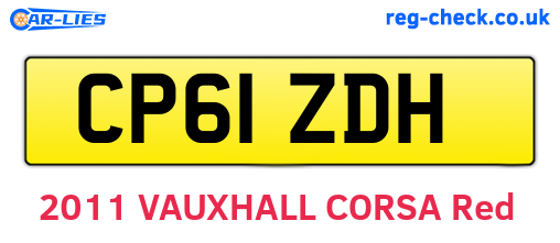 CP61ZDH are the vehicle registration plates.