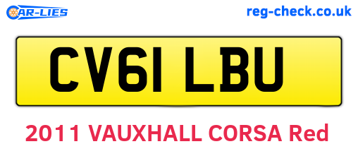 CV61LBU are the vehicle registration plates.