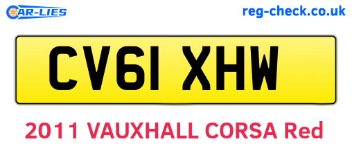 CV61XHW are the vehicle registration plates.