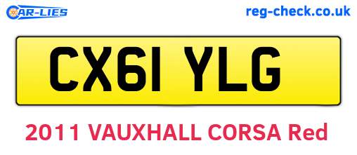 CX61YLG are the vehicle registration plates.