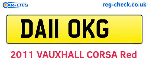 DA11OKG are the vehicle registration plates.