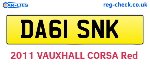 DA61SNK are the vehicle registration plates.