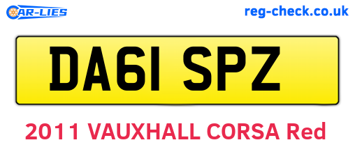 DA61SPZ are the vehicle registration plates.