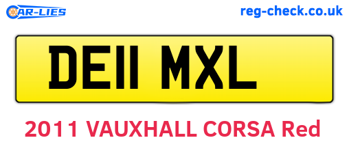 DE11MXL are the vehicle registration plates.