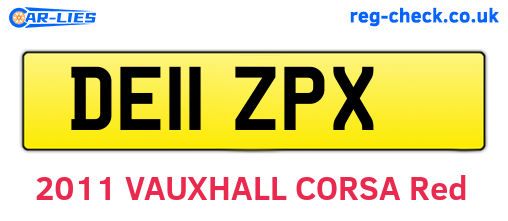 DE11ZPX are the vehicle registration plates.