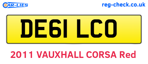 DE61LCO are the vehicle registration plates.