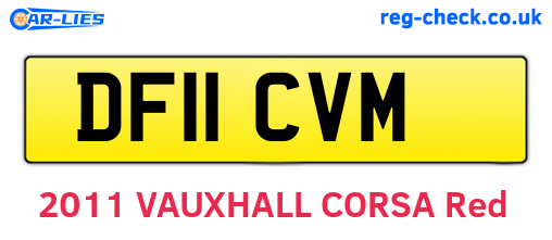DF11CVM are the vehicle registration plates.