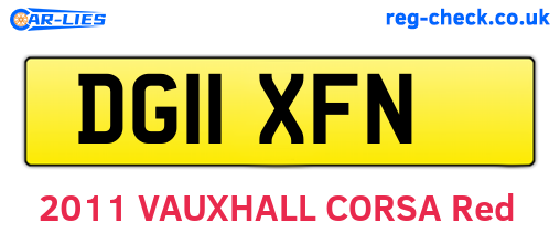 DG11XFN are the vehicle registration plates.
