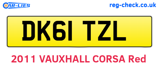 DK61TZL are the vehicle registration plates.