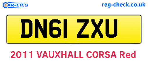 DN61ZXU are the vehicle registration plates.