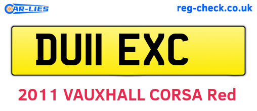 DU11EXC are the vehicle registration plates.