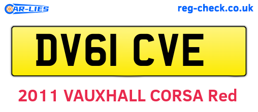DV61CVE are the vehicle registration plates.