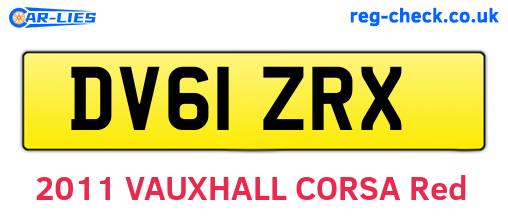 DV61ZRX are the vehicle registration plates.