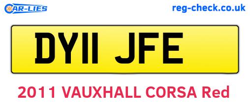 DY11JFE are the vehicle registration plates.
