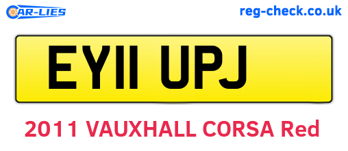 EY11UPJ are the vehicle registration plates.