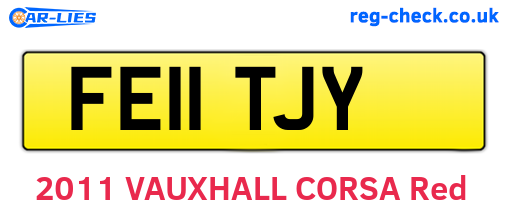 FE11TJY are the vehicle registration plates.