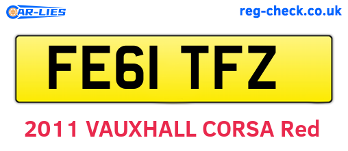 FE61TFZ are the vehicle registration plates.