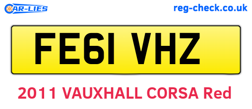 FE61VHZ are the vehicle registration plates.
