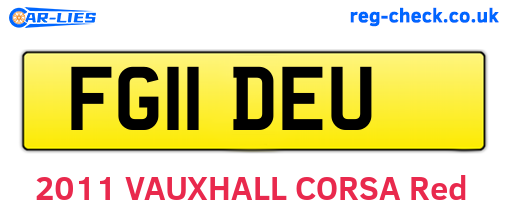 FG11DEU are the vehicle registration plates.