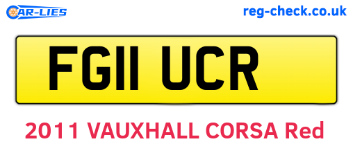 FG11UCR are the vehicle registration plates.