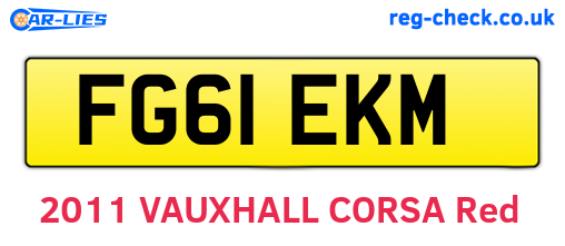 FG61EKM are the vehicle registration plates.