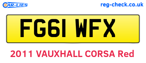 FG61WFX are the vehicle registration plates.